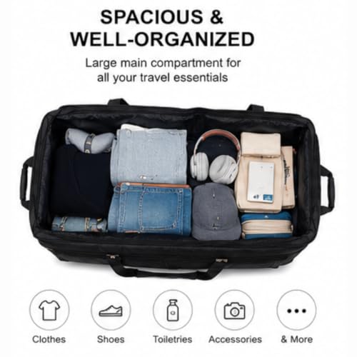 36 inch Rolling Duffle Bag with Wheels (X-Large)