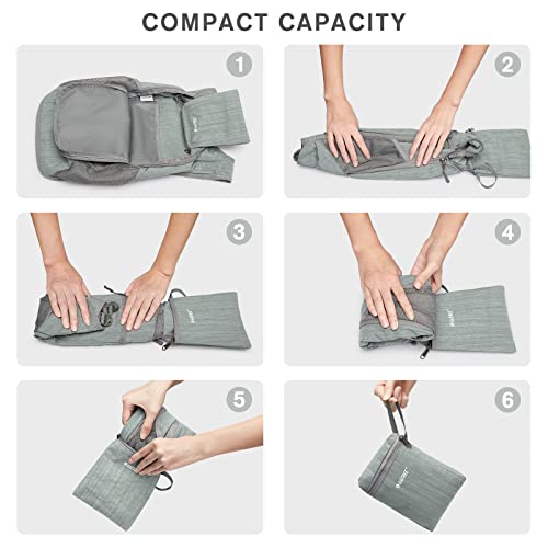 10 15L Small Rucksack Foldable Backpack Lightweight Packable Daypack Travel Outdoor Hiking Shoulder Bag (Grey / 20L)