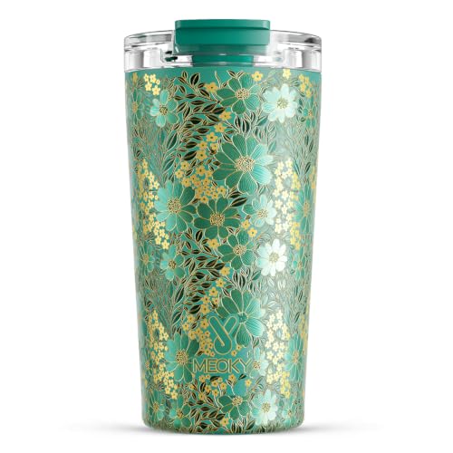 18 oz Insulated Travel Coffee Mug (Emerald Bloom / 18 Ounces)
