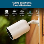 Pro XL Wireless Security Camera 2K HDR (White / 1 Camera / Longer Life Battery (XL))