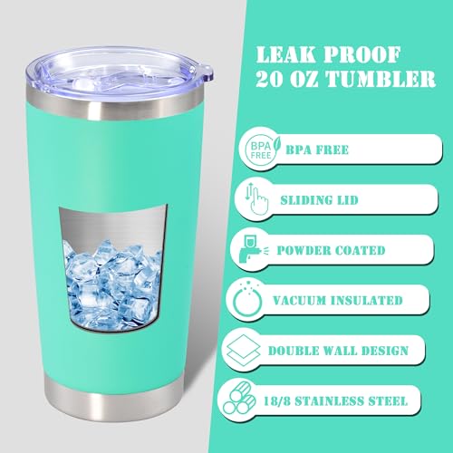 20 oz Tumbler Insulated Tumblers Stainless Steel Coffee Mug (Light Blue)