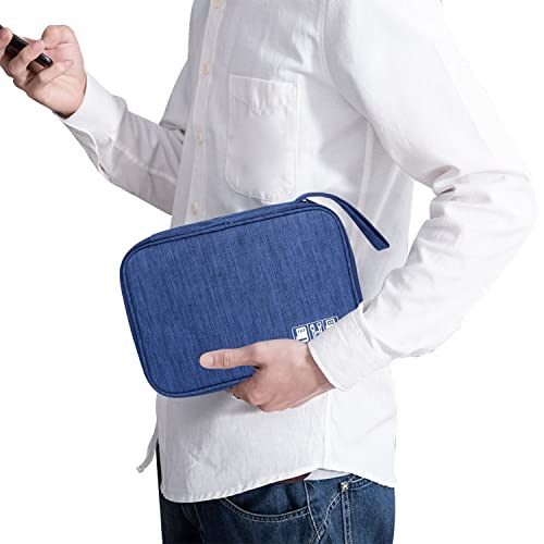 Electronics Travel Organizer (A-Navy Blue / Single Layer)