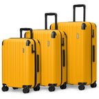 Luggage Set Light and Durable Hardshell (Yellow2.0 / 3-Piece Set (20/24/28))