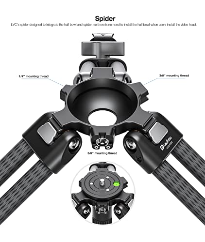 LVC 193C Carbon Fiber Twin Leg Video Tripod+BV (LVC-193C-BV-10:Maxload 20kg-3 Sections)