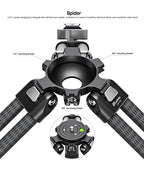 LVC 193C Carbon Fiber Twin Leg Video Tripod+BV (LVC-193C-BV-10:Maxload 20kg-3 Sections)