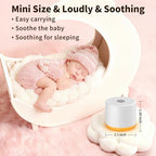 Portable White Noise Machine Mini Sound Machine with Light 30 Soothing Sounds Rechargeable for Adults Baby Kids Sleep Brown Noise Machine with Memory Function 4 Timers for Travel Camping Home Office (White)