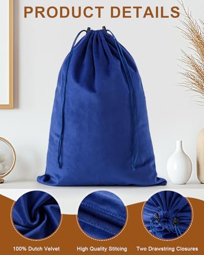 4 Pcs Shoe Bags for Travel (Palace Blue / 17.3"x12.6")