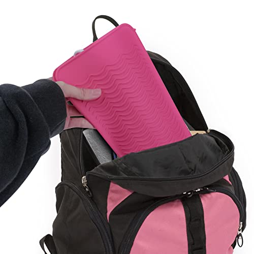 Silicone Heat Resistant Mat Pouch for Hair Straightener (1 Pack / Pink)