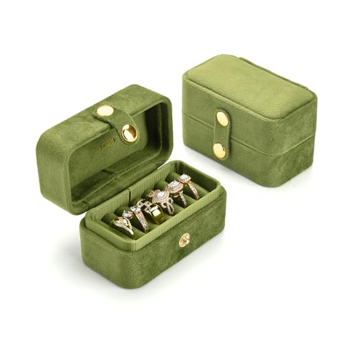Travel Jewelry Case (Ring-Avocado Green / Small Rectangle/Ring)
