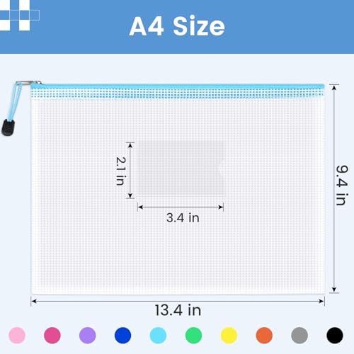 20 Pack Mesh Zipper Pouch Bags (A4/Letter Size / 20 Pack)