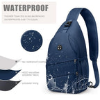 Crossbody Bags for Women Men Trendy Sling Bag Backpack Chest Bag (Large / Navy Blue)