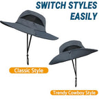 Sun Hats for Men Women Wide Brim UPF 50+ UV Hat Grey (One Size / Grey(with Mesh))