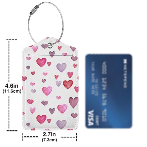 Watercolorful Love Rain Luggage Tag Personalized Luggage Tags for Suitcases (Pink)