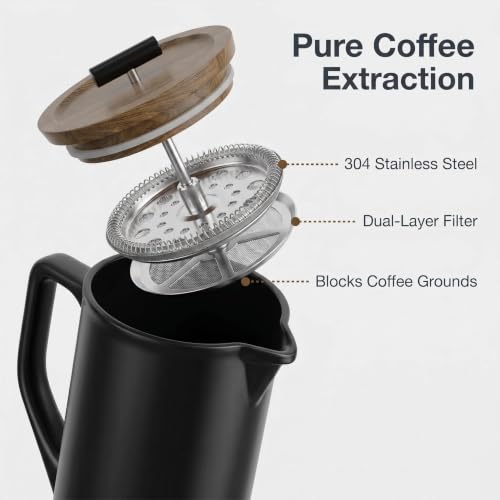 Ceramic French Press 34oz (Black)