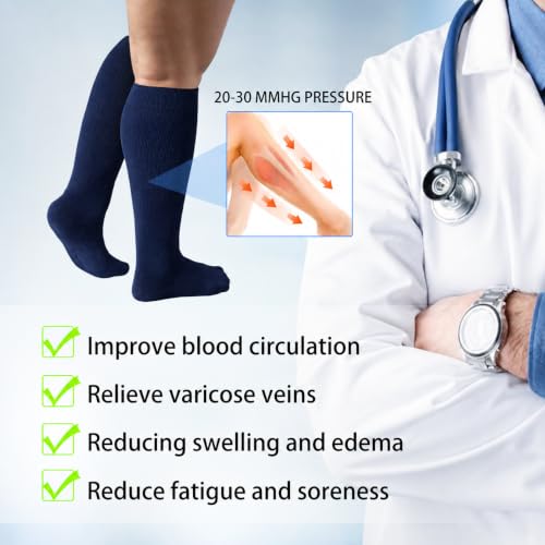 Viscose Made from Bamboo Compression Socks for Women&Men 20 (Large / 4 Pair-mix9)