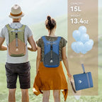 15L Small Hiking Backpack for Men Women Lightweight Packable Backpack Foldable Casual Daypack for Camping Travel Outdoor (Dark Blue)