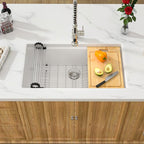 30 White Granite Composite Kitchen Sink (White / 30''x19'')