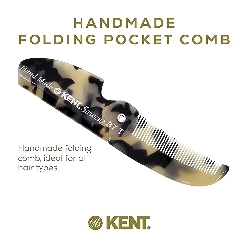 87T TW Handmade Folding Pocket Comb for Men (Pack of 6 / White Tokyo)