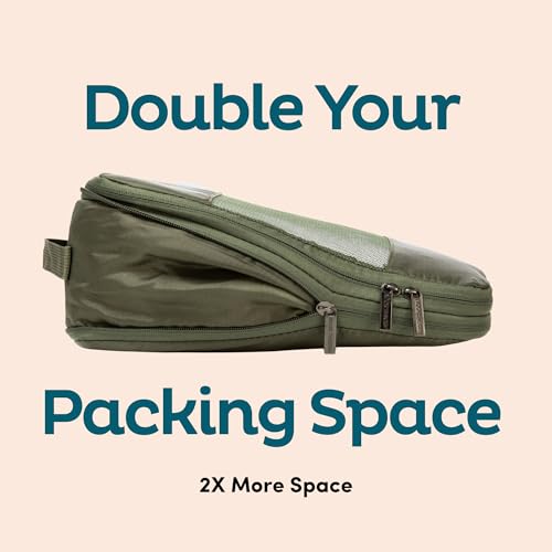6 Pack Large Compression Packing Cubes for Travel (Black / 6 Pack)