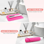 Plus Size Silicone Heat Resistant Mat for Hair Tools (Hotpink)