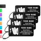 4PCS Personalized Luggage Tag (Black / Small)