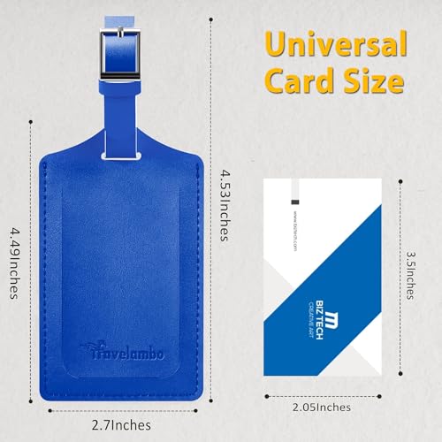 8 Pack Luggage Tags for Suitcases Airplane Travel Essentials (Fresh Blue)