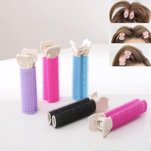 4Pcs Pink Hair Rollers with Clip