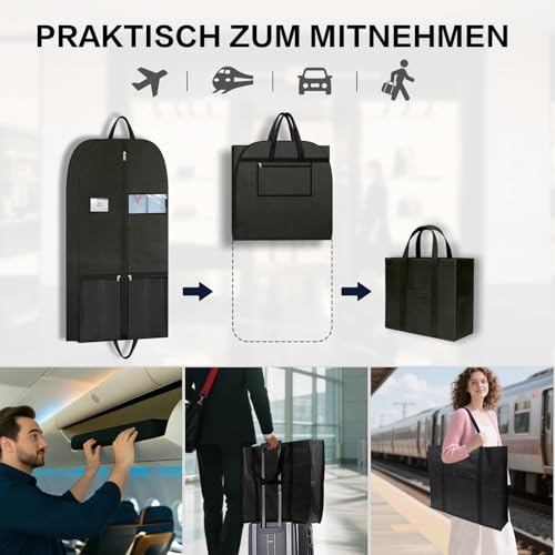 Travel Garment Suit Bag 43" for Hanging Clothes Storage for Men Suits Shirt (43" 2PK)