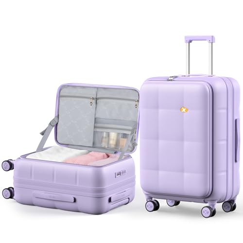 26 Inch Large Expandable Checked Luggage Hard Shell Suitcase (26 inch / Purple)