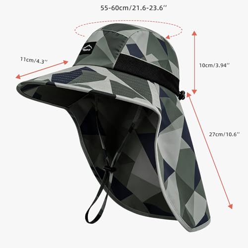 Outdoor Sun Hat for Men Women (1pack-camo Dark Grey)