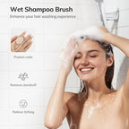 Silicone Scalp Massager Shampoo Brush (Oatmeal)