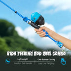Kids Fishing Pole Set (Blue Pole Set with Sunglasses / 1.2M 3.9FT)