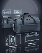 Waterproof Motorcycle Duffel Bag Tail Bag 70L Dry Bags Luggage (70L / Grey)