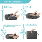 Compression Packing Cubes (4-Deep Gray / 4 Set)