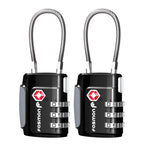 TSA Approved Cable Luggage Locks (3 Digit black 2 pack)