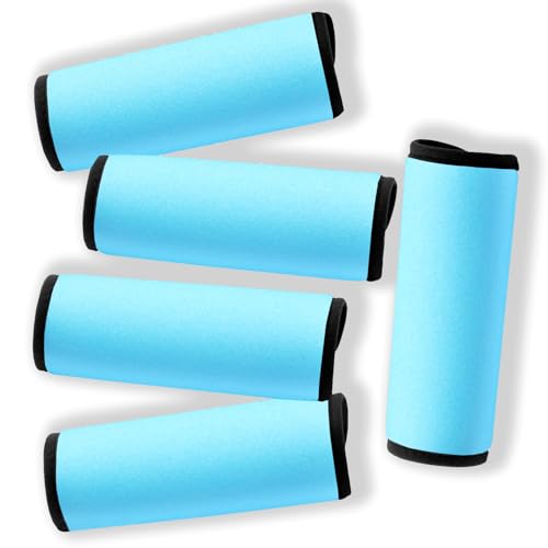 Neoprene Luggage Handle Wraps for Traveling Bright Color Luggage Identifiers (Babyblue)