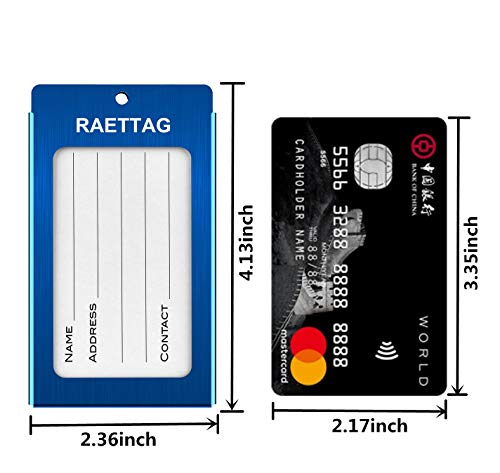 Luggage Tags Metal Suitcase Tags Travel Bag ID Identifier Luggage Tag (2-pack - Blue)