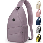 Crossbody Bags for Women Men Trendy Sling Bag Backpack Chest Bag (Large / Light Purple)