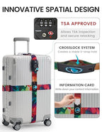 Travelkin Luggage Straps TSA Approved (Colorful Geometry)