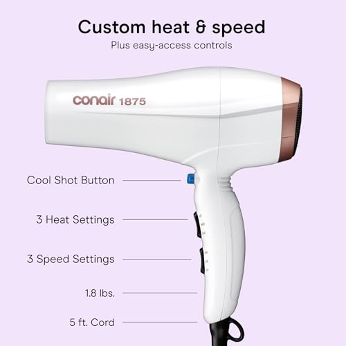 Double Ceramic Hair Dryer with Diffuser & Concentrator (White With Diffuser & Concentrator)