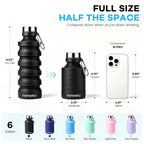 Collapsible Water Bottle (Black-27oz)