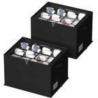 2 Pack Shoe Organizer for Closet (16.5*12.6*12.2in / Black)