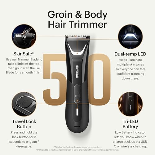 The Lawn Mower® 5.0 Ultra Groin & Body Hair Trimmer (Tuxedo Black)