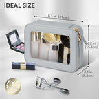 Clear Makeup Bag Travel Cosmetic Organizer Toiletry Case for Women (Grey / Standard - Single Layer)