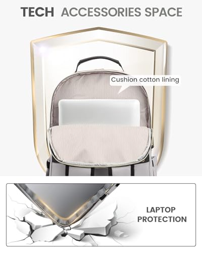 Laptop Backpack Purse for Women (Grey / 15.6-Inch)