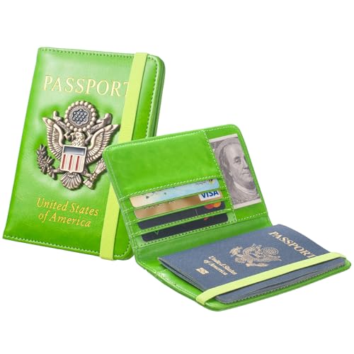 RFID Passport Holder for Travel Men (Green)