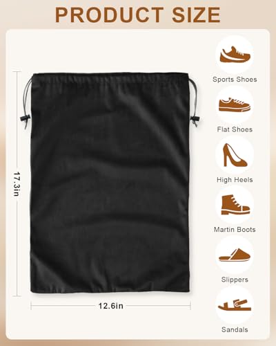 4 Pcs Shoe Bags for Travel (Black Beauty / 17.3"x12.6")