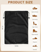 4 Pcs Shoe Bags for Travel (Black Beauty / 17.3"x12.6")