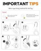for AirTag Holder Keychain (Black/Brown/Dark Purple/Rose Red)
