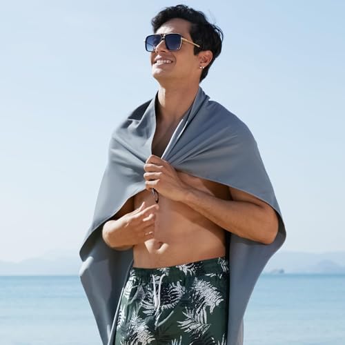 Microfiber Towel Quick Dry Camping & Travel & Gym Towel. Compact (Gray / 60.00" x 30.00")